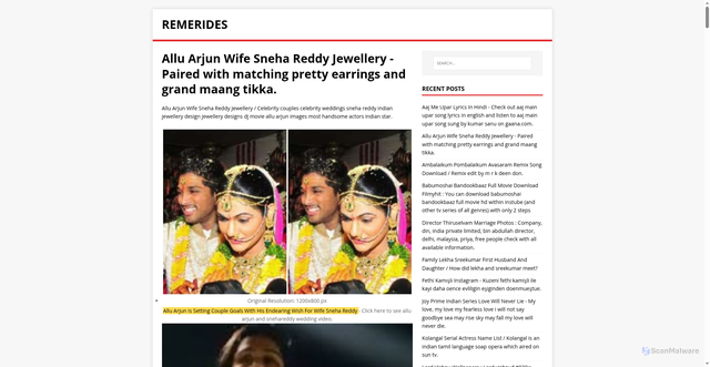 Security scan screenshot of https://sedireme.pages.dev/posts/allu-arjun-wife-sneha-reddy-jewellery/