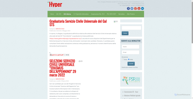 Security scan screenshot of https://www.galsts.it/newj/index.php/it/