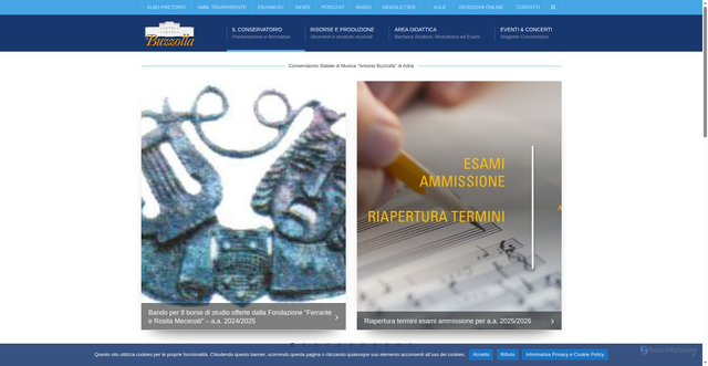 Security scan screenshot of https://www.conservatorioadria.it/