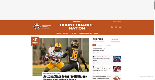 Security scan screenshot of https://platform.burntorangenation.com