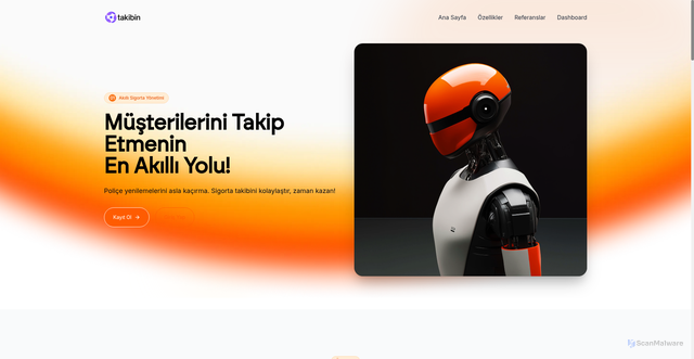 Security scan screenshot of https://takibin.com/