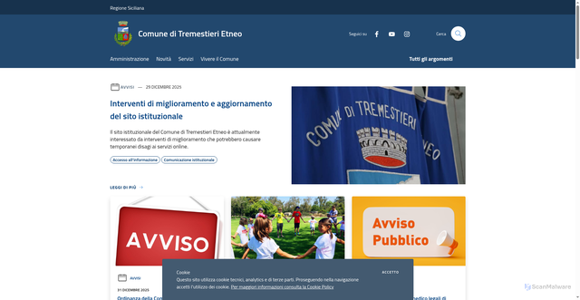 Security scan screenshot of https://www.comune.tremestieri.ct.it/it