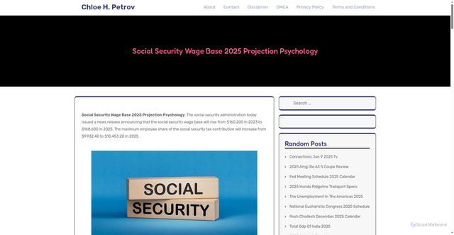 Security scan screenshot of https://chloehpetrov.pages.dev/ytbo-social-security-wage-base-2025-projection-psychology-photos-nnzie/