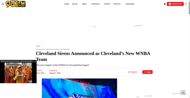 Security scan screenshot of https://wzakcleveland.com/5077208/cleveland-sirens-new-wnba-team/