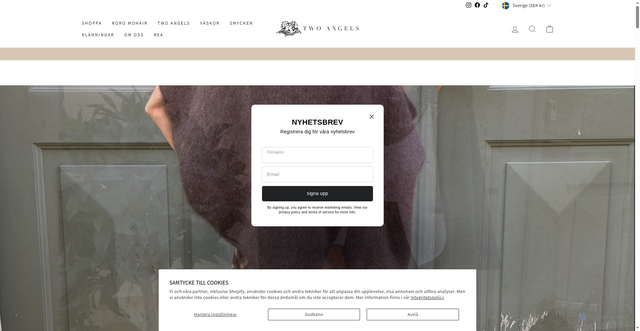Security scan screenshot of https://twoangels.se