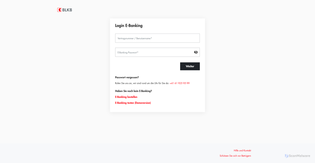 Security scan screenshot of https://login.blkb.ch