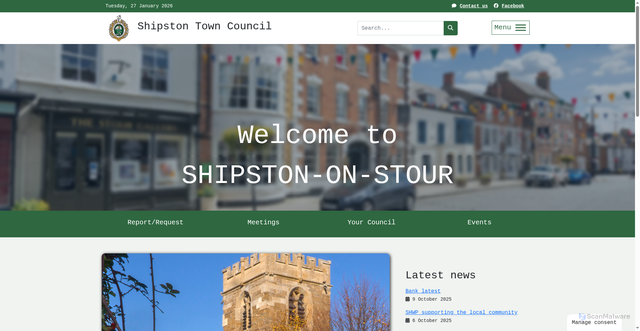 Security scan screenshot of https://www.shipstontowncouncil.org/