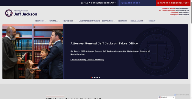Security scan screenshot of https://ncdoj.gov/