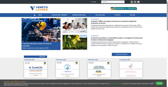 Security scan screenshot of https://www.venetolavoro.it/
