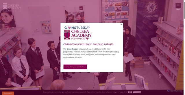 Security scan screenshot of https://chelsea-academy.org/