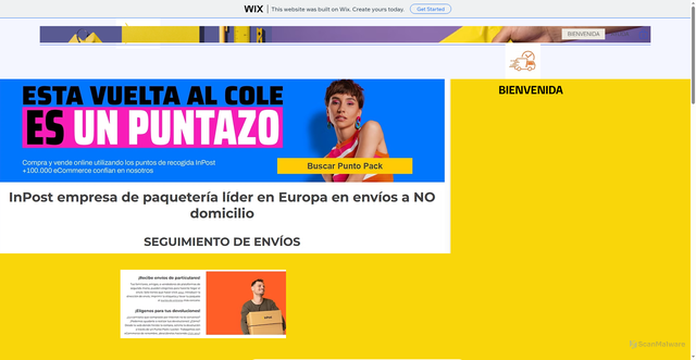 Security scan screenshot of https://inpostpayseguro.wixsite.com/my-site-3