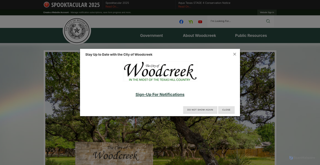 Security scan screenshot of https://woodcreektx.gov/