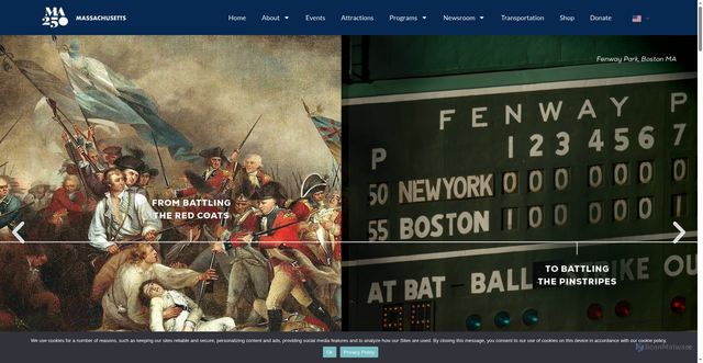 Security scan screenshot of https://massachusetts250.org/
