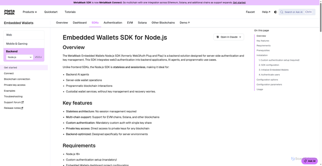 Security scan screenshot of https://metamask-docs-ldkp21iks-consensys-ddffed67.vercel.app/embedded-wallets/sdk/node
