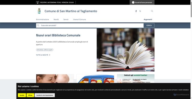 Security scan screenshot of https://www.comune.sanmartinoaltagliamento.pn.it/