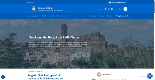 Security scan screenshot of https://www.comune.sutri.vt.it