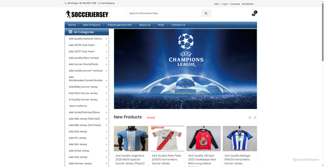 Security scan screenshot of https://wholesalesoccerjersey168.ru