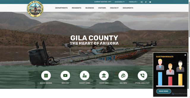 Security scan screenshot of https://gilacountyaz.gov/