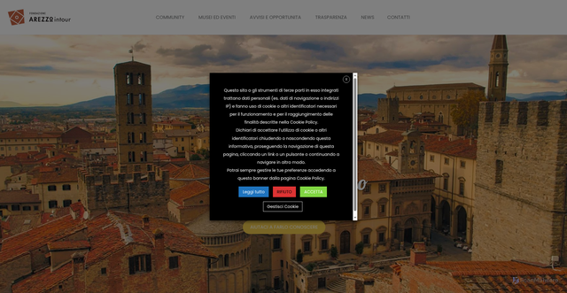 Security scan screenshot of https://www.arezzointour.it