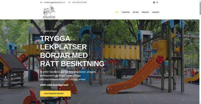 Security scan screenshot of https://tryggalekplatser.se