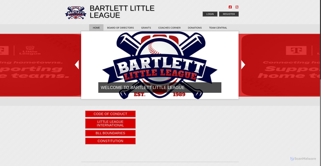Security scan screenshot of https://www.bartlettlittleleague.org/