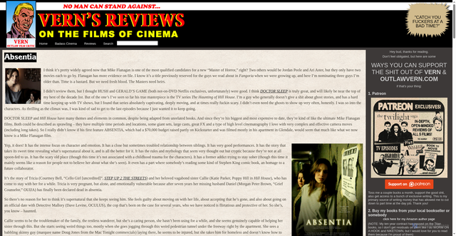 Security scan screenshot of https://outlawvern.com/2020/04/22/absentia/