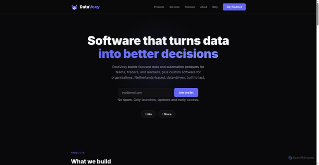 Security scan screenshot of http://dataroxy.com/
