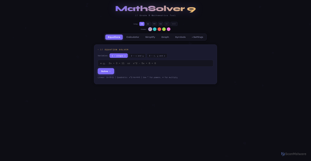 Security scan screenshot of https://ninth-grade-maths-calc-q6gbdbtrh8.edgeone.app/